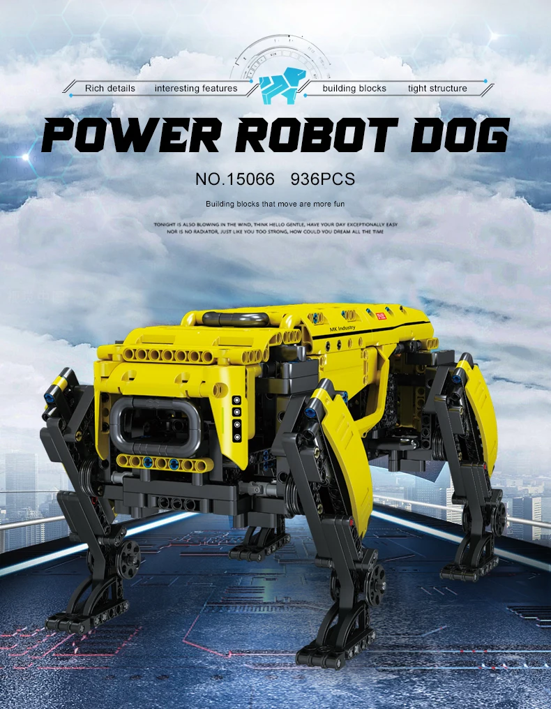 Technical Robot Toys The RC Motorized Boston Dynamics Big Dog Model AlphaDog Building Blocks Bricks Toys for Kid Christmas Gifts