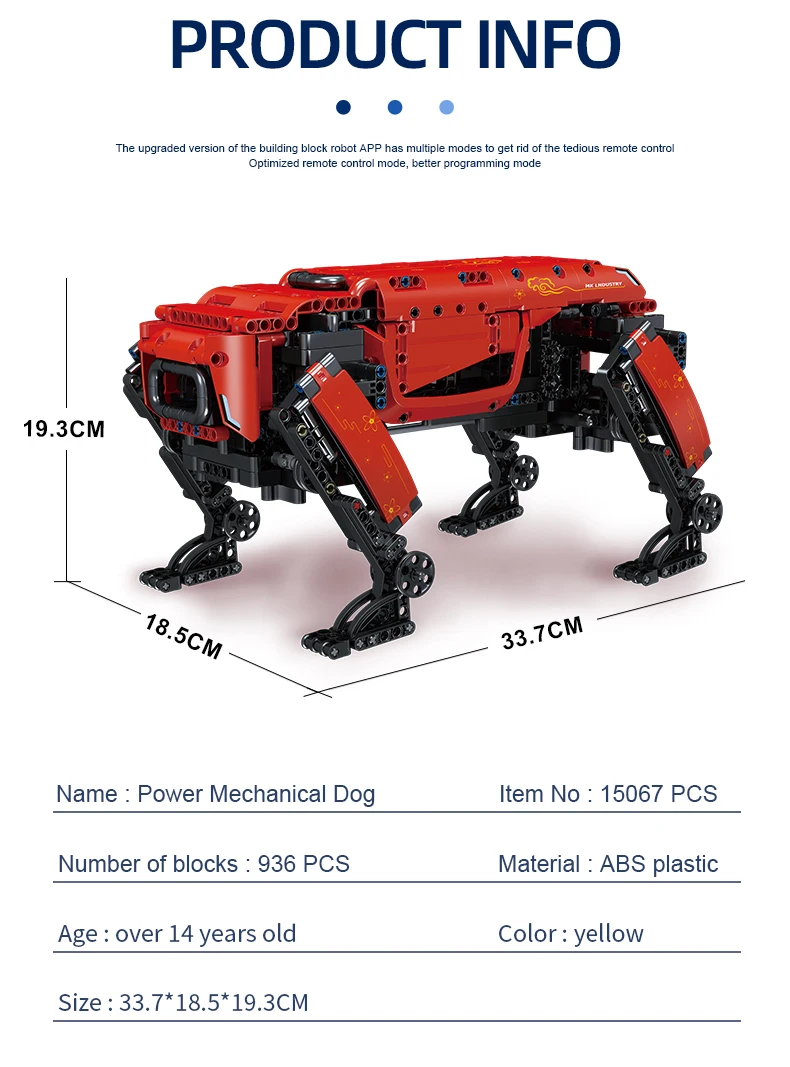 Technical Robot Toys The RC Motorized Boston Dynamics Big Dog Model AlphaDog Building Blocks Bricks Toys for Kid Christmas Gifts