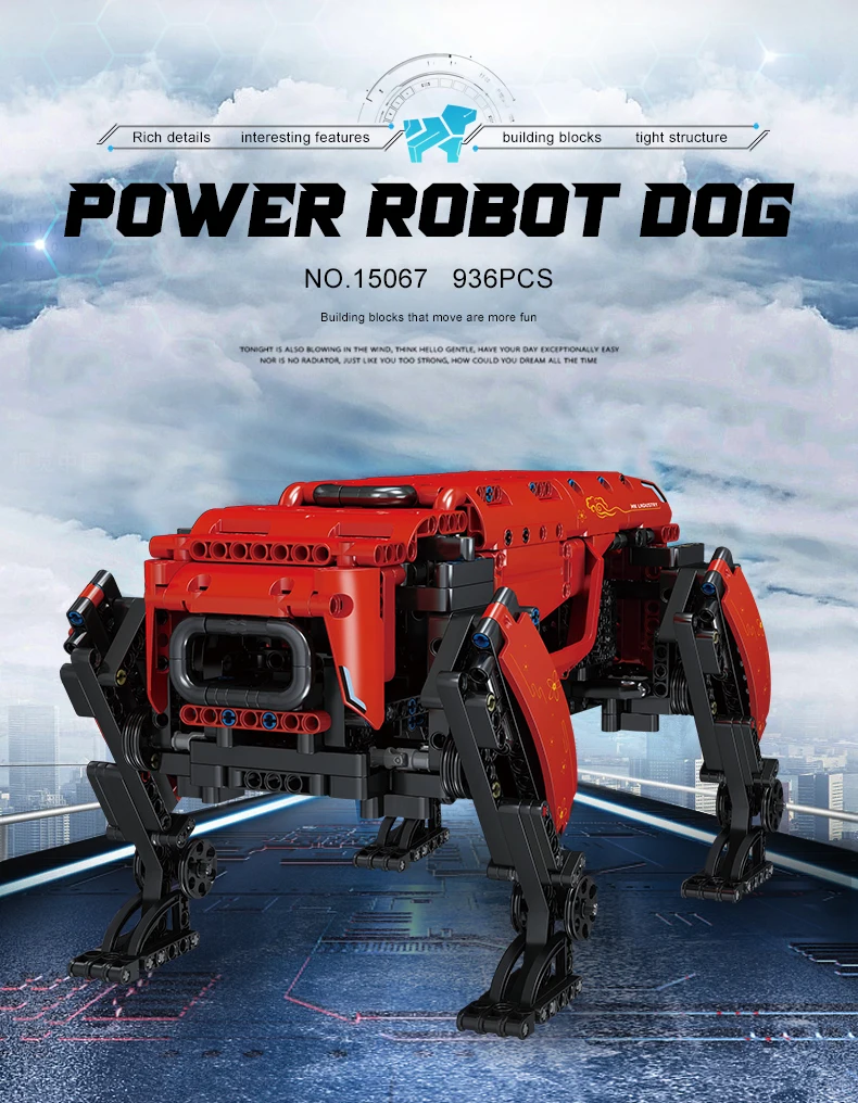 Technical Robot Toys The RC Motorized Boston Dynamics Big Dog Model AlphaDog Building Blocks Bricks Toys for Kid Christmas Gifts