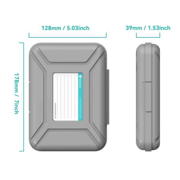 Yottamaster 5-Pack 3.5" Hard Drive Case Portable Hard Drive Disk Protective Box for 3.5 Inch HDD Storage Moistureproof Dustproof - Image 5