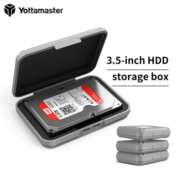 Yottamaster 5-Pack 3.5" Hard Drive Case Portable Hard Drive Disk Protective Box for 3.5 Inch HDD Storage Moistureproof Dustproof