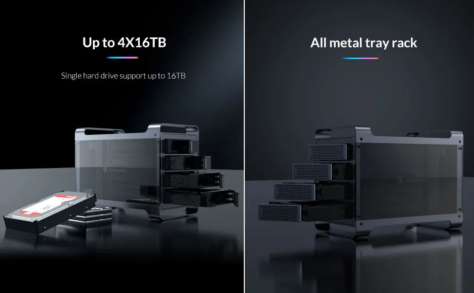 Yottamaster USB3.1 USB-B 5Gbps 5-Bay (5*16TB) RAID Enclosure Support RAID 0/1/5/10 /JBOD /ClONE/Normal Hard Drive RAID Storage