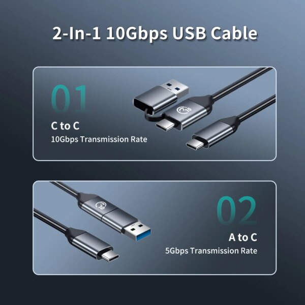 Yottamaster Dual Protocol M.2 SSD Case M.2 NVMe/SATA Hard Disk Enclosure Type-C USB3.2 Gen2 10Gbp M-key B&M-key 4TB Capacit - Image 4