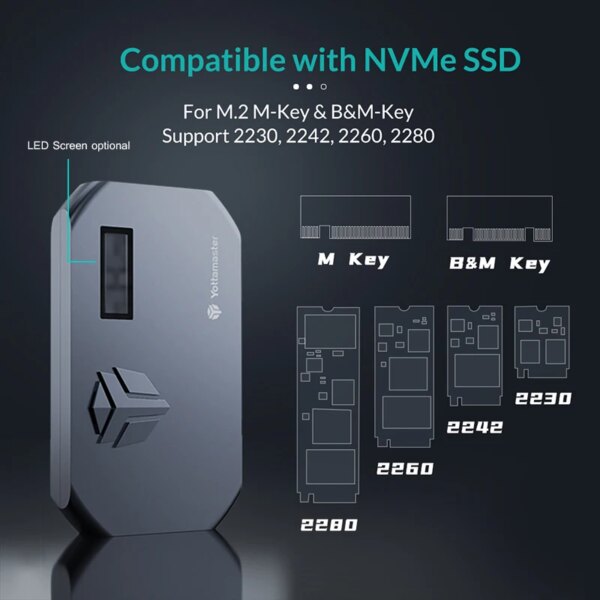 Yottamaster MS2 MS3 M.2 NVMe SSD Enclosure with Cooling Fan PCI-E UASP USB3.1 Type-C 10Gbps External M.2 NVMe Adapter SSD Case - Image 4