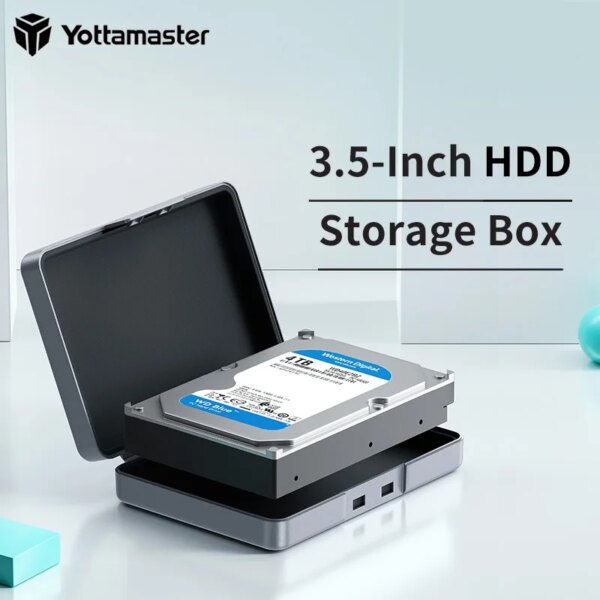 Yottamaster Hard Drive Case 5 Packs HDD Protective Box for 5 x 3.5 HDD Protective Case Waterproof Shockproof Moistureproof