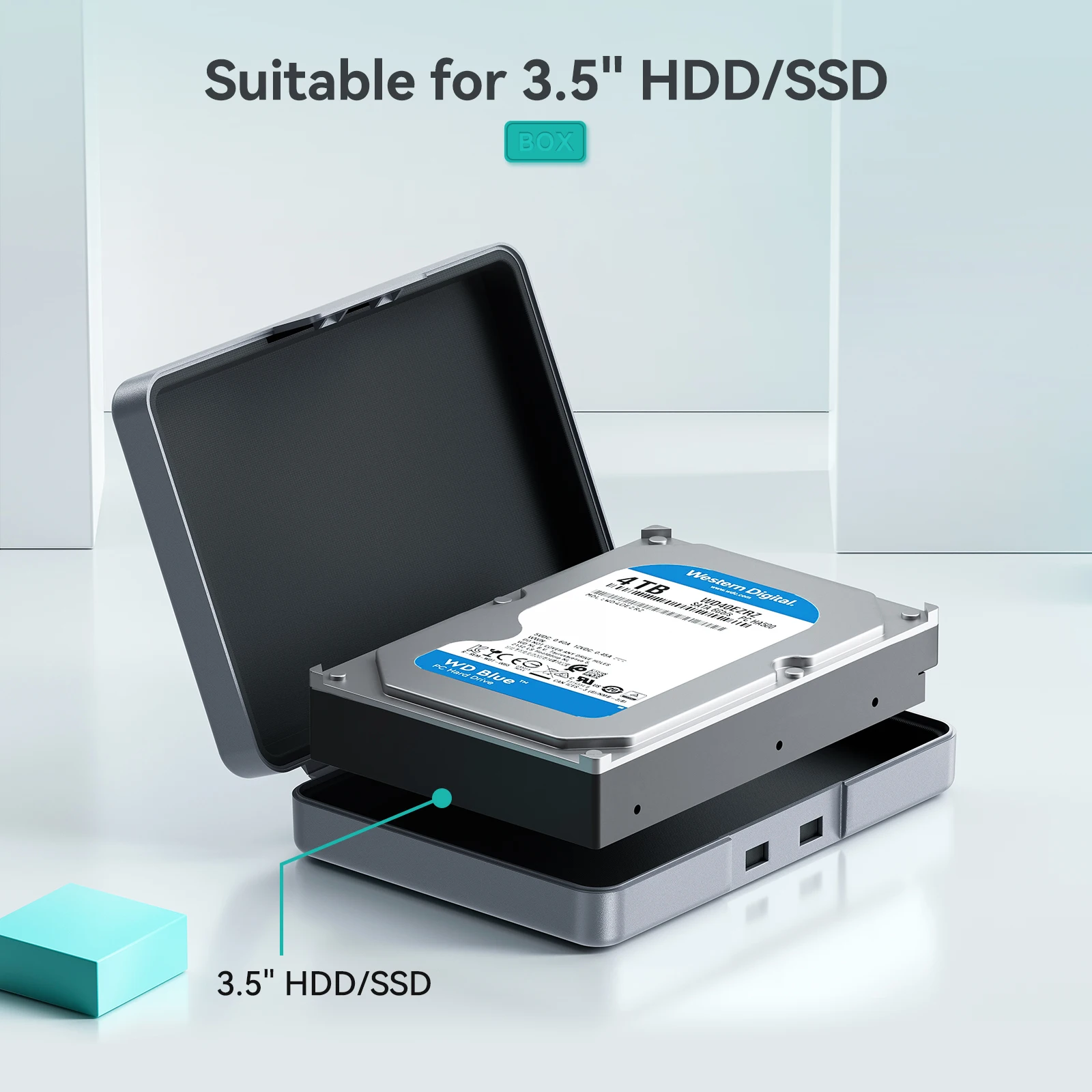 Yottamaster Hard Drive Case 5 Packs HDD Protective Box for 5 x 3.5 HDD Protective Case Waterproof Shockproof Moistureproof