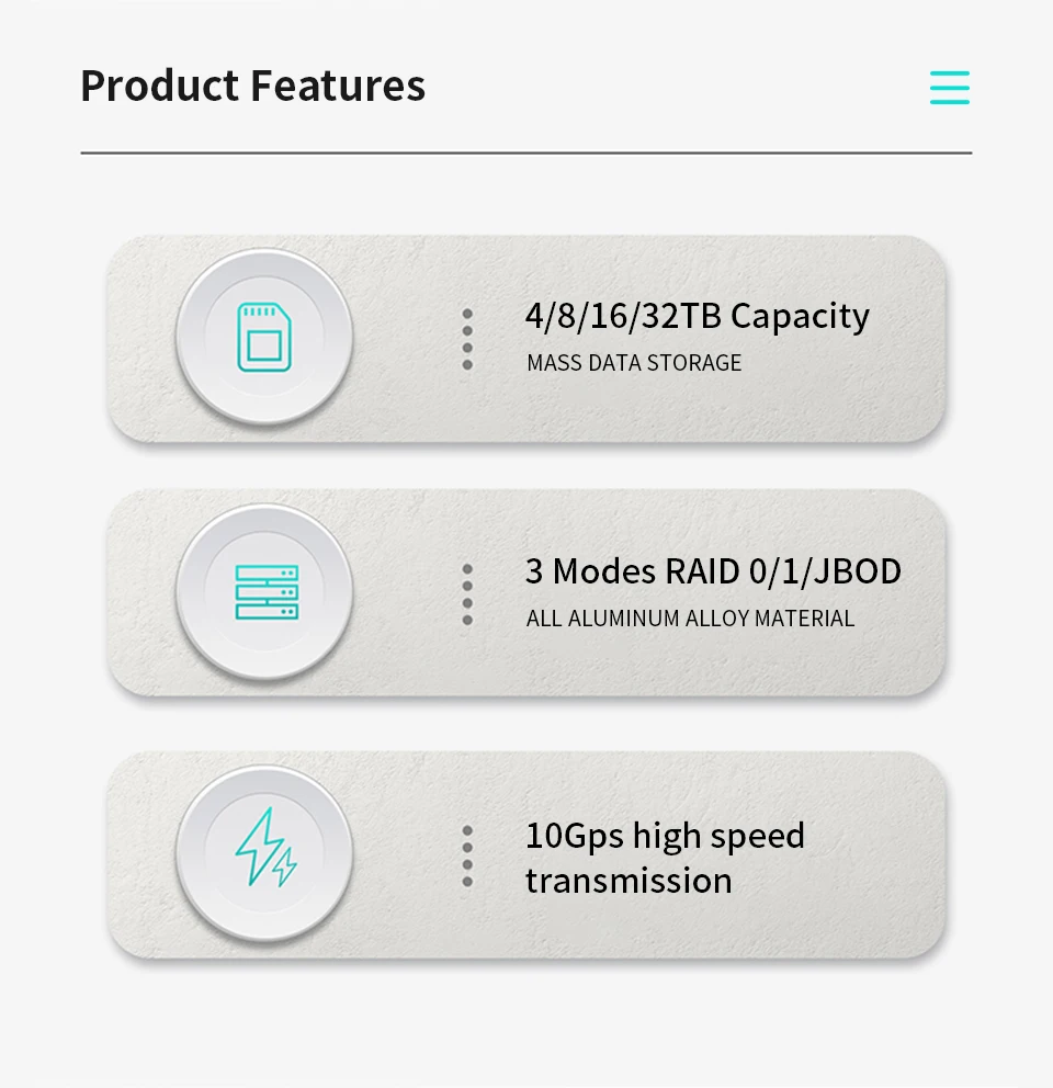 Yottamaster USB3.1 Gen2 10Gbps Type-C 2-Bay RAID Enclosure Support RAID 0 /1 /SPAN 3 RAID Mode SATA External Hard Drive Storage