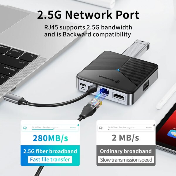 Yottamaster USB C Docking Station Dual Monitor 10in1 Triple Display USB C Hub Multiple Adapter for Laptops/Tablets Plug and Play - Image 2