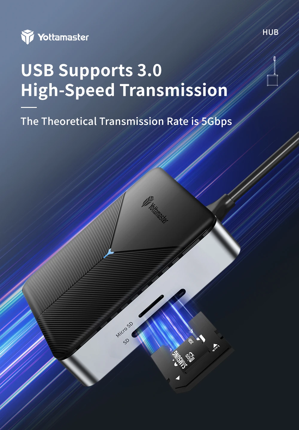 Yottamaster USB C Docking Station Dual Monitor 10in1 Triple Display USB C Hub Multiple Adapter for Laptops/Tablets Plug and Play