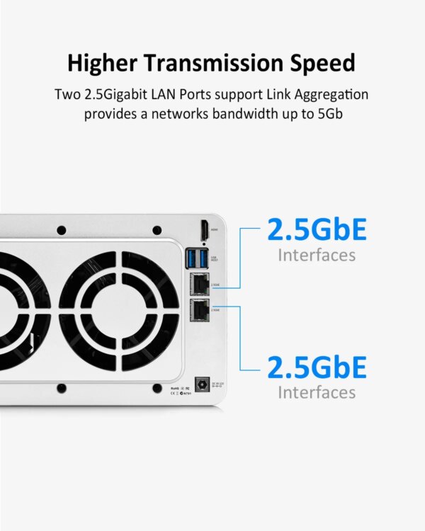 TERRAMASTER F4-423 4-Bay High Performance NAS for SMB with Quad-core CPU, 4GB DDR4 Memory, 2x2.5GbE Ports,Network Storage Server - Image 3