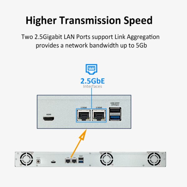 TERRAMASTER U4-423 2.5GbE NAS Rackmount 1U 4-Bay High Performance for SMB with N5105/5095 Quad-core CPU, 4GB DDR4 Memory - Image 5