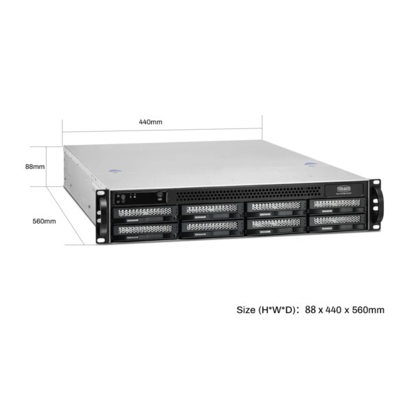 TERRAMASTER U8-423 2.5GbE NAS Rackmount 2U 8-Bay High Performance for SMB with N5105/5095 Quad-core CPU, 4GB DDR4 Memory - Image 2