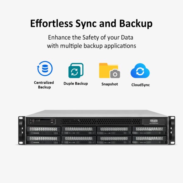 TERRAMASTER U8-423 2.5GbE NAS Rackmount 2U 8-Bay High Performance for SMB with N5105/5095 Quad-core CPU, 4GB DDR4 Memory - Image 6