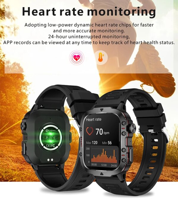 New HD Smart Watch 1.96 Inch Screen 420 MAh Bluetooth Call Voice Assistant Watch Sports Fitness Waterproof Smartwatch For Men - Image 2