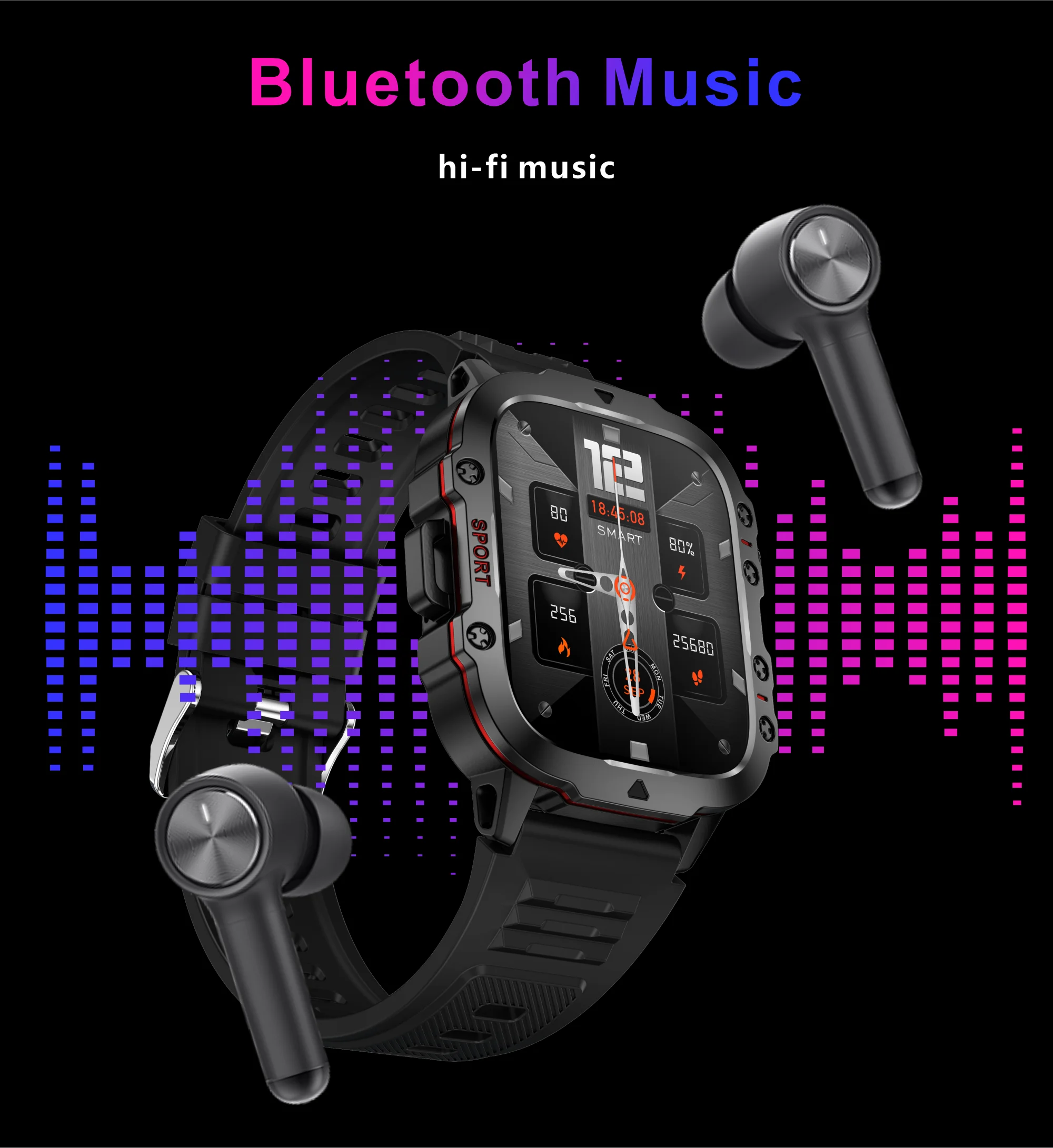 New HD Smart Watch 1.96 Inch Screen 420 MAh Bluetooth Call Voice Assistant Watch Sports Fitness Waterproof Smartwatch For Men