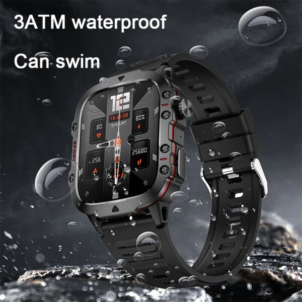 New HD Smart Watch 1.96 Inch Screen 420 MAh Bluetooth Call Voice Assistant Watch Sports Fitness Waterproof Smartwatch For Men - Image 4