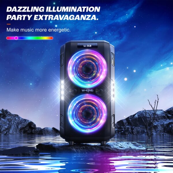 W-KING 250W PEAK Large Bluetooth Speaker Loudest/Massive 120dB/12 Custom Bass, V5.3 Big Party Boombox Portable Speaker Wireless - Image 2