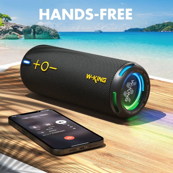 W-KING 40W Portable Speaker, IP67 Waterproof, APP Control, High-Quality Audio, TF/AUX, Dynamic Lights for Party, Outdoor, Shower - Image 6