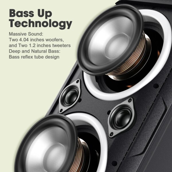 W-KING 80W RMS Party Portable Speakers Bluetooth Wireless Boombox/4 Drivers(2*4.04'' Woofer), Huge 105dB Sound Large Speaker - Image 2