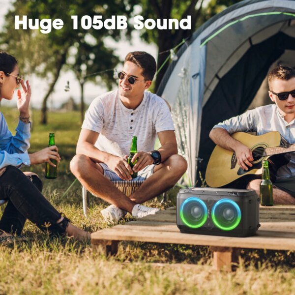 W-KING 80W RMS Party Portable Speakers Bluetooth Wireless Boombox/4 Drivers(2*4.04'' Woofer), Huge 105dB Sound Large Speaker - Image 4