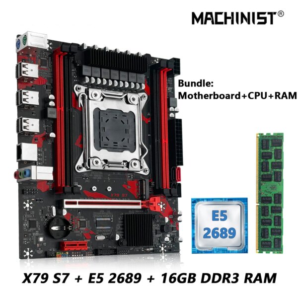 MACHINIST X79 Motherboard combo With Intel Xeon E5 2689 LGA 2011 CPU Processor + DDR3 1*16GB RAM Support M.2 NVME Slot