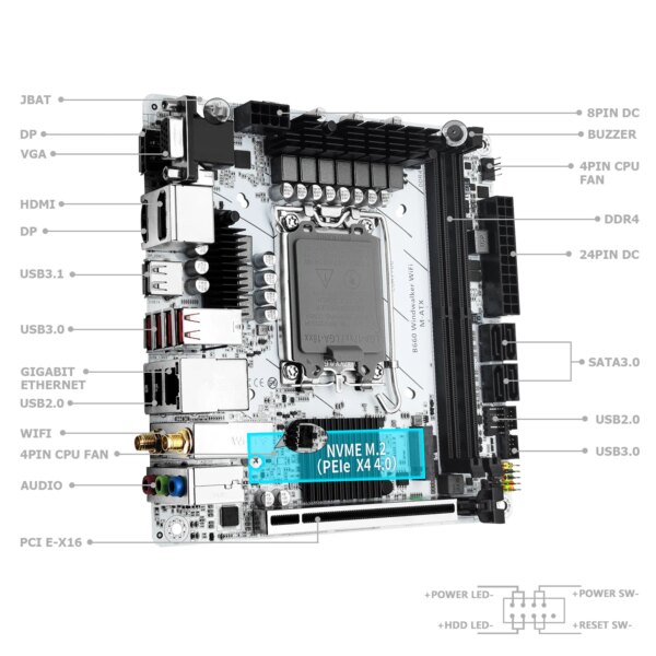 MACHINIST B660 Windwalker DDR4 Motherboard Support 12 13 Gen and Intel LGA 1700 CPU 12100F/12400F/12490F/12600F/12700F/13600F - Image 2