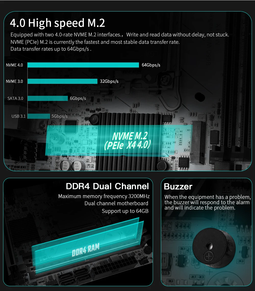 MACHINIST B660 Windwalker DDR4 Motherboard Support 12 13 Gen and Intel LGA 1700 CPU 12100F/12400F/12490F/12600F/12700F/13600F