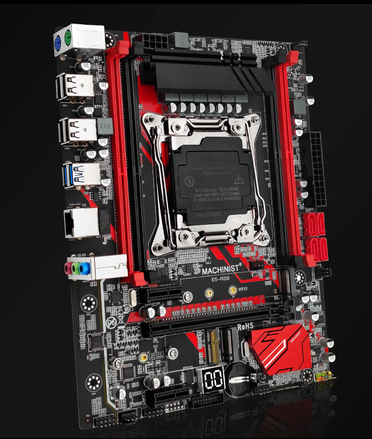 MACHINIST RS9 X99 Motherboard Combo LGA 2011-3 Set Xeon E5 2676 V3 CPU + DDR4 16GB RAM Memory Kit NVME M.2 four channels