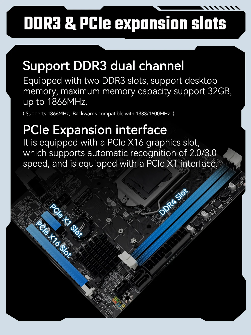 MACHINIST H61 Motherboard LGA 1155 DDR3 RAM Compatible With Intel Core CPUs 2nd And 3rd Generations Supports M.2 NVME SDD