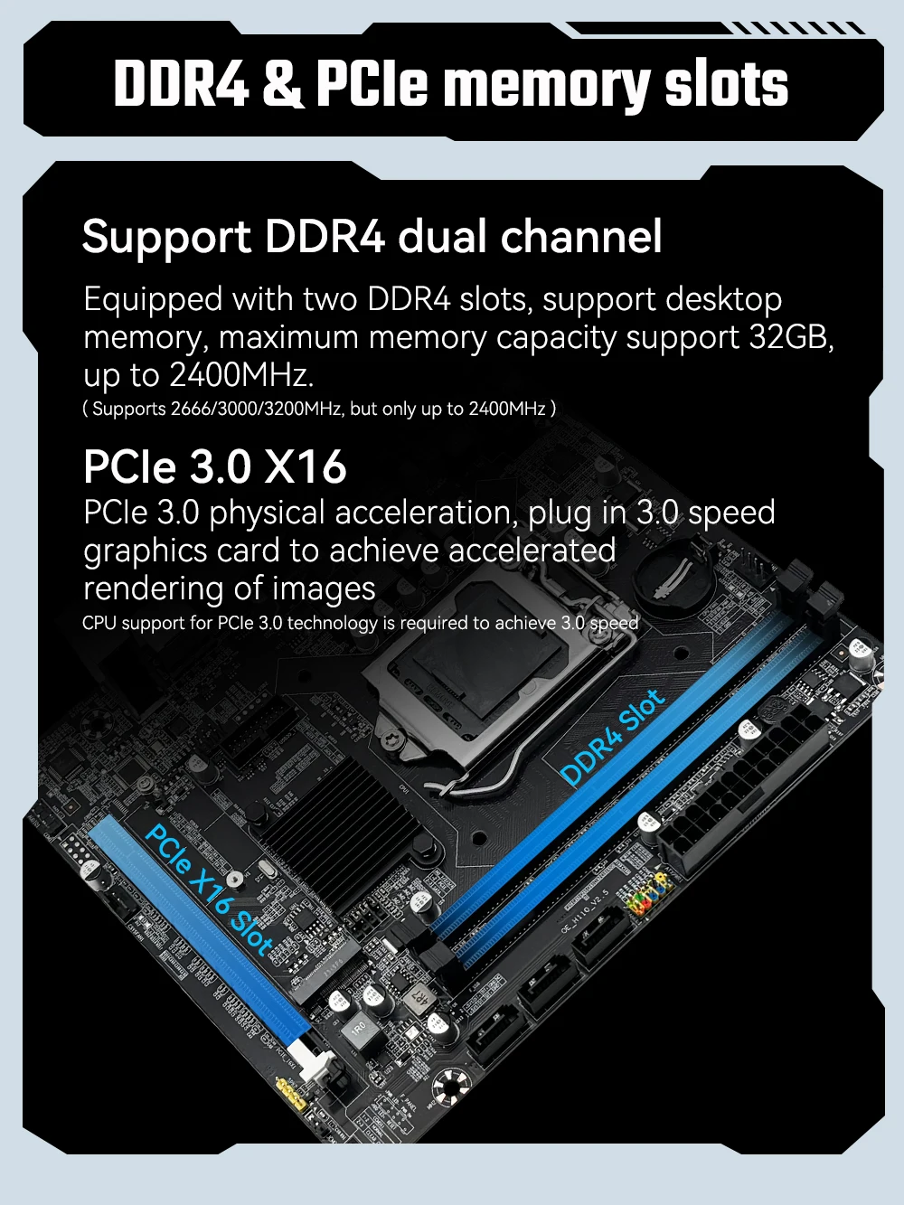 MACHINIST H110 Motherboard Supports LGA 1151 Intel Core CPU  DDR4 RAM And M.2 NVME SDD VGA HDMI