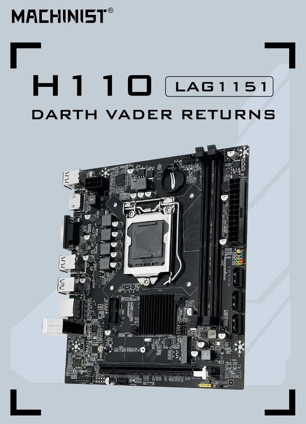 MACHINIST H110 Motherboard Supports LGA 1151 Intel Core CPU  DDR4 RAM And M.2 NVME SDD VGA HDMI