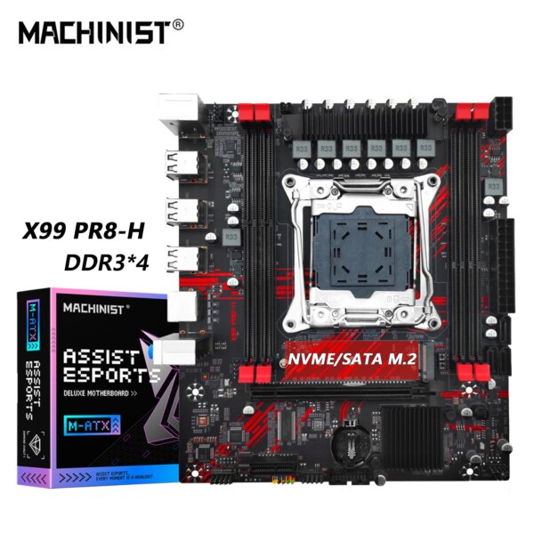 MACHINIST PR8-H X99 motherboard Support LGA 2011-3 Xeon E5 V3 V4 CPU Processor DDR3 RAM with M.2 slot USB2.0