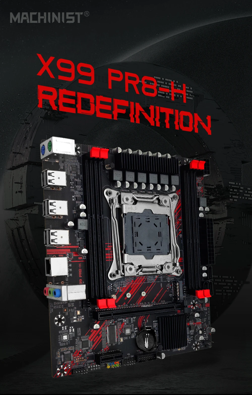 MACHINIST PR8-H X99 motherboard Support LGA 2011-3 Xeon E5 V3 V4 CPU Processor DDR3 RAM with M.2 slot USB2.0