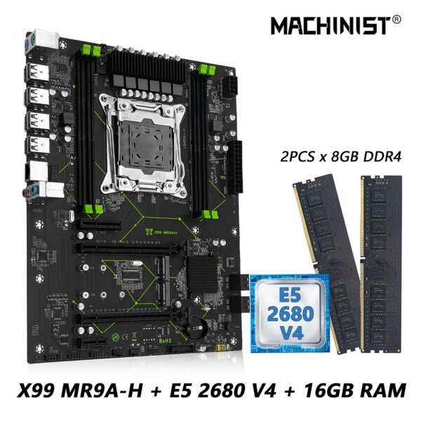 MACHINIST X99 MR9A-H Motherboard with Intel Xeon E5 2680 V4 CPU LGA 2011-3 And DDR4 RAM SATA/NVME M.2 Slot