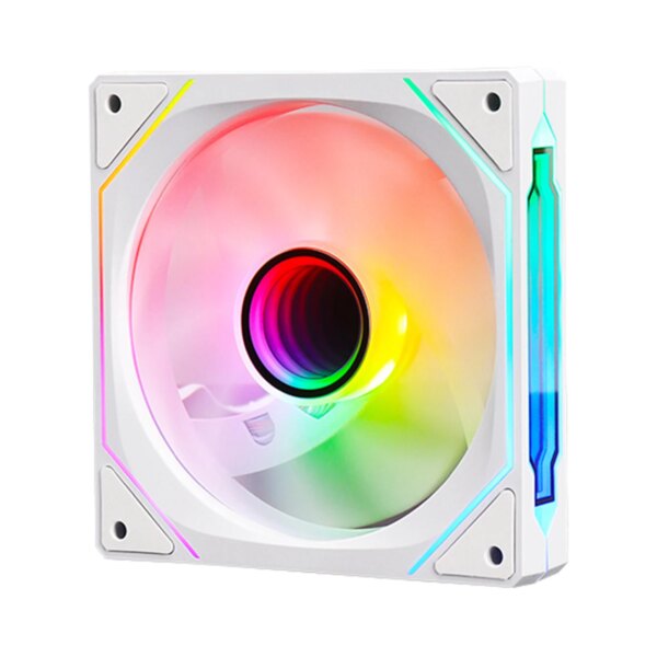 IWONGOU 4 PRO Computer Chassis white reversal Fan 12cm ARGB 4 Pin PWM Quiet Cooling Fan 12V Large Air Volume 47.2CFM/800-1600RPM - Image 4