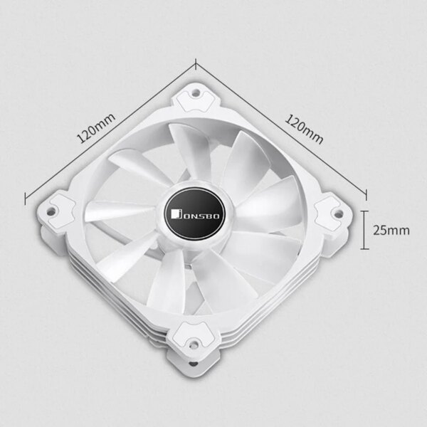 Jonsbo FR-502 12cm White PC Case Fan 12V/4Pin PWM 1500rpm Silent Hydraulic Bearing Chassis CPU Cooling Colorful ARGB Ventilator - Image 3