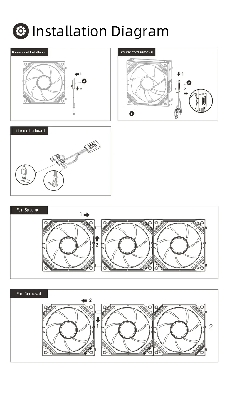 TEUCER JM-2 Wireless splicing Magic 3-In-1 Case Fan 12V PWM Circular Mirror ARGB 120MM PC Computer CPU Liquid Cooling Ventilator