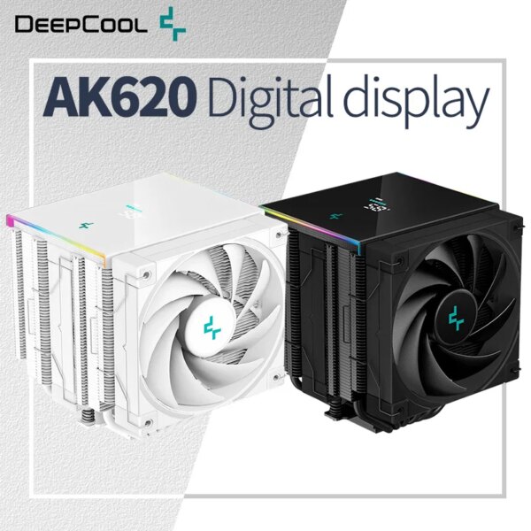 DeepCool AK620 Digital Twin Towers CPU Air Cooler 6 Heatpipes White Dual Fans Radiator For LGA1700 2011-v3 115X 1200 AMD AM4 AM5