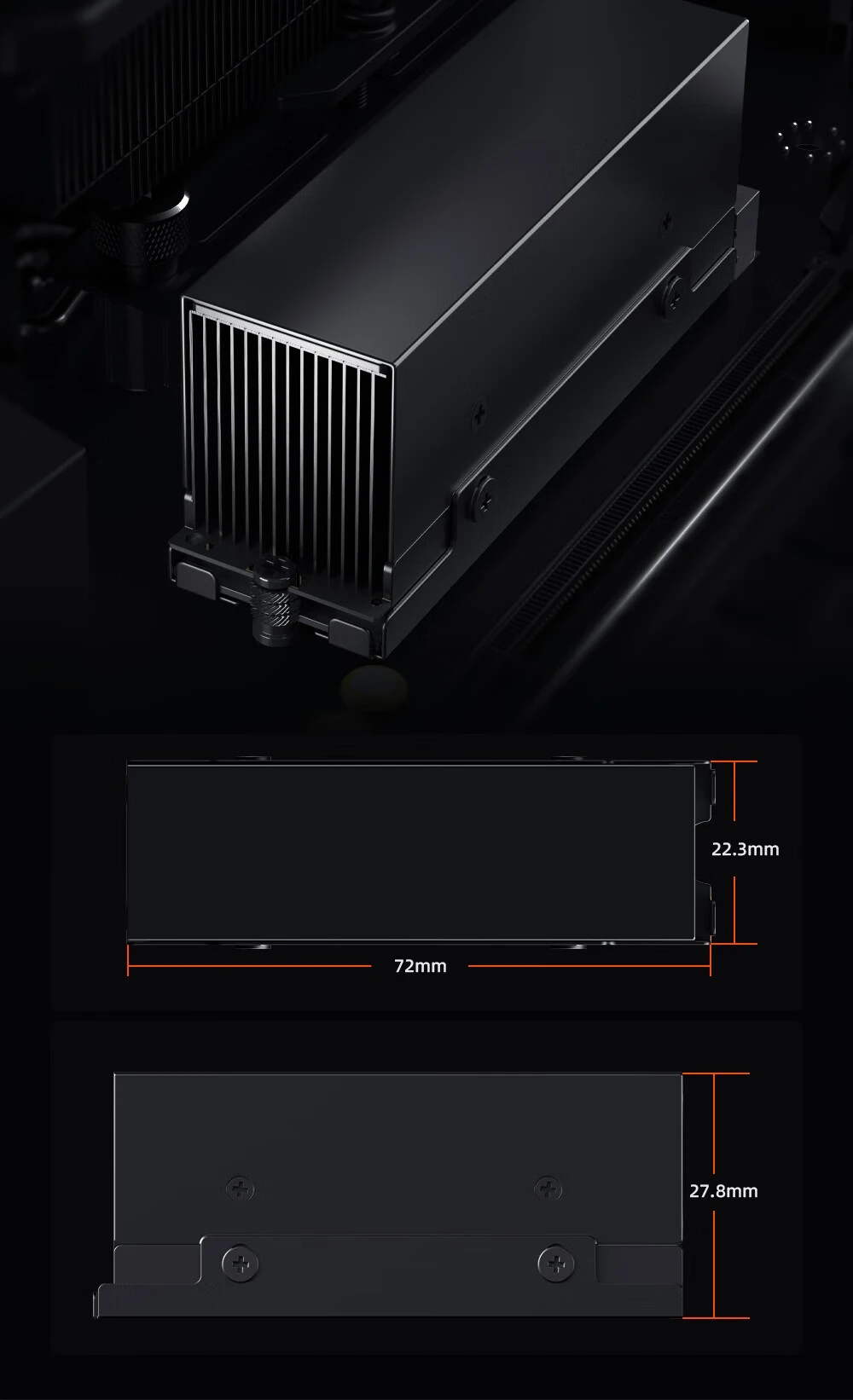 ID COOLING ZERO M25 M.2 Solid State Air-Cooled Radiator with PWM 12000rpm Fan for NGFF/NVME Hard Disk Heat Sink 2280 SSD Cooler