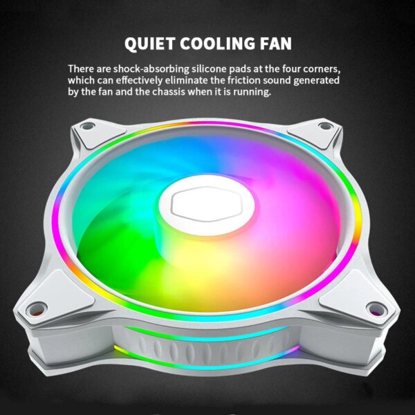 Cooler Master MF120 HALO Cooling Fan 120mm 5V/3PIN ARGB Computer Case Fan CPU Cooler PWM Quiet Fans - Image 4