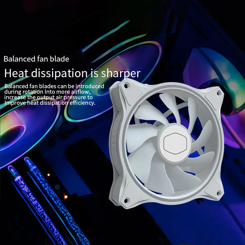 Cooler Master MF120 HALO Cooling Fan 120mm 5V/3PIN ARGB Computer Case Fan CPU Cooler PWM Quiet Fans