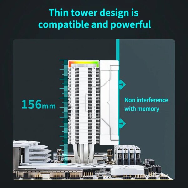 DeepCool AK400 Digital Display White CPU Processor Cooler 4 Heat pipes 120mm Cooling Fan Radiator For LGA1700/1200 115X AM4 AM5 - Image 4