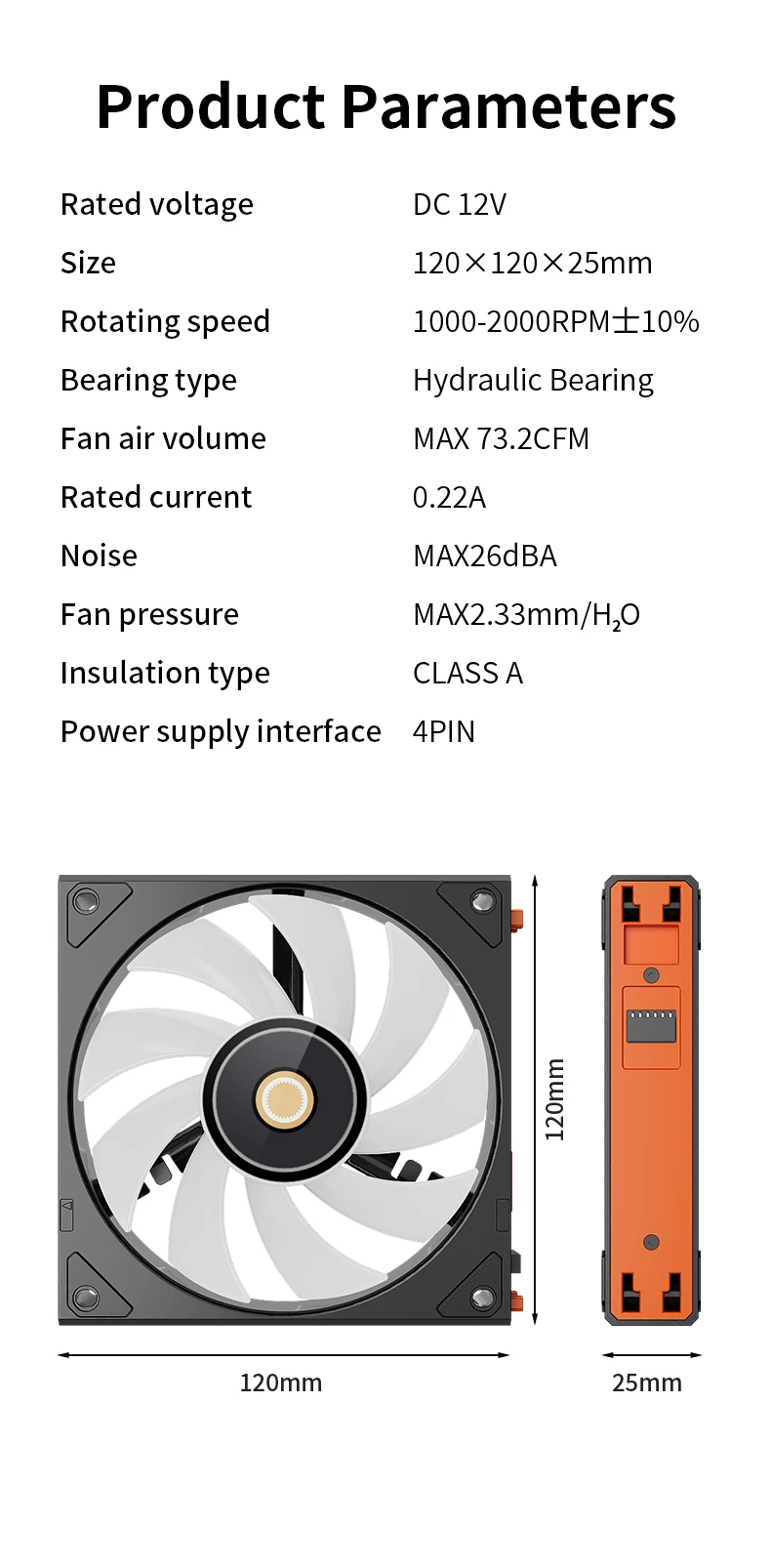 Teucer JM-4 12cm PC Case Fan Mirror Cycle Light Effect 3in1 Magic Wireless Stitching Low Noise CPU Radiator Cooling Ventilador