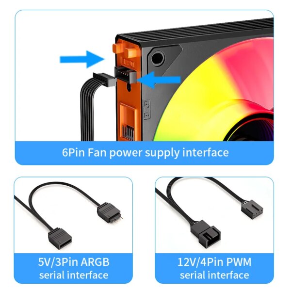 Teucer JM-4 12cm PC Case Fan Mirror Cycle Light Effect 3in1 Magic Wireless Stitching Low Noise CPU Radiator Cooling Ventilador - Image 6