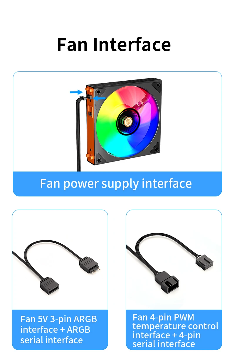 Teucer JM-4 12cm PC Case Fan Mirror Cycle Light Effect 3in1 Magic Wireless Stitching Low Noise CPU Radiator Cooling Ventilador