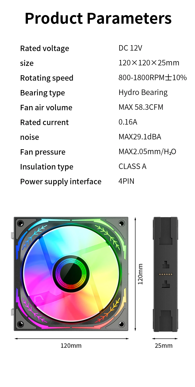 Teucer JM-3 120mm 3in1 Magic Wire free splicing PWM ARGB PC Case Fan Desktop Chassis for CPU Water Radiator Cooling Ventilator