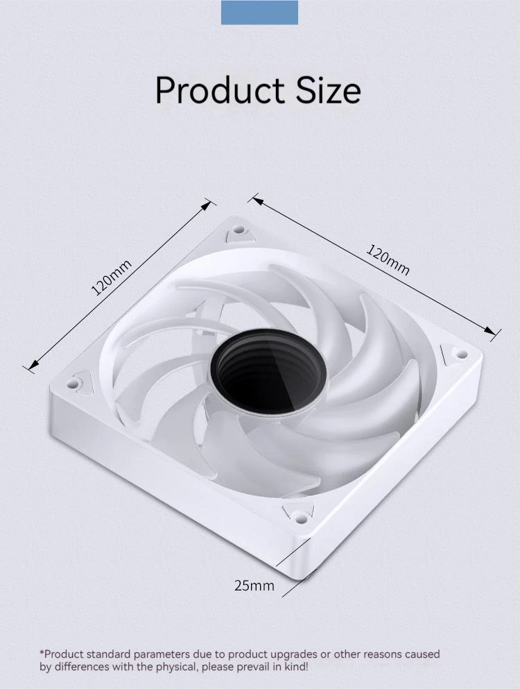 JONSBO SL-120 120mm ARGB Serializable Computer Case Silent Cooling Fan 5V 3PIN PWM High Performance CPU Cooler Fan