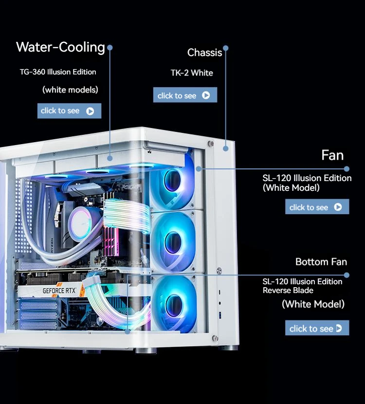 JONSBO SL-120 120mm ARGB Serializable Computer Case Silent Cooling Fan 5V 3PIN PWM High Performance CPU Cooler Fan