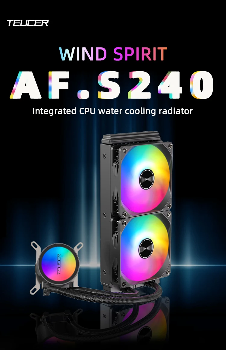 Teucer 120/240mm CPU Water Cooler Liquid Cooling Heatsink RGB Colorful Radiator For X99 LGA 2011 V3 1700 1200 115X AMD AM4 AM5