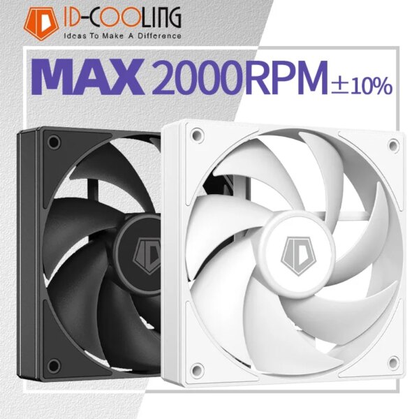 ID Cooling AF-125-K 12cm PC Case Fan 12V/4Pin PWM Hydraulic Bearing Silent Fan for Chassis CPU Radiator Water Cooling Ventilador